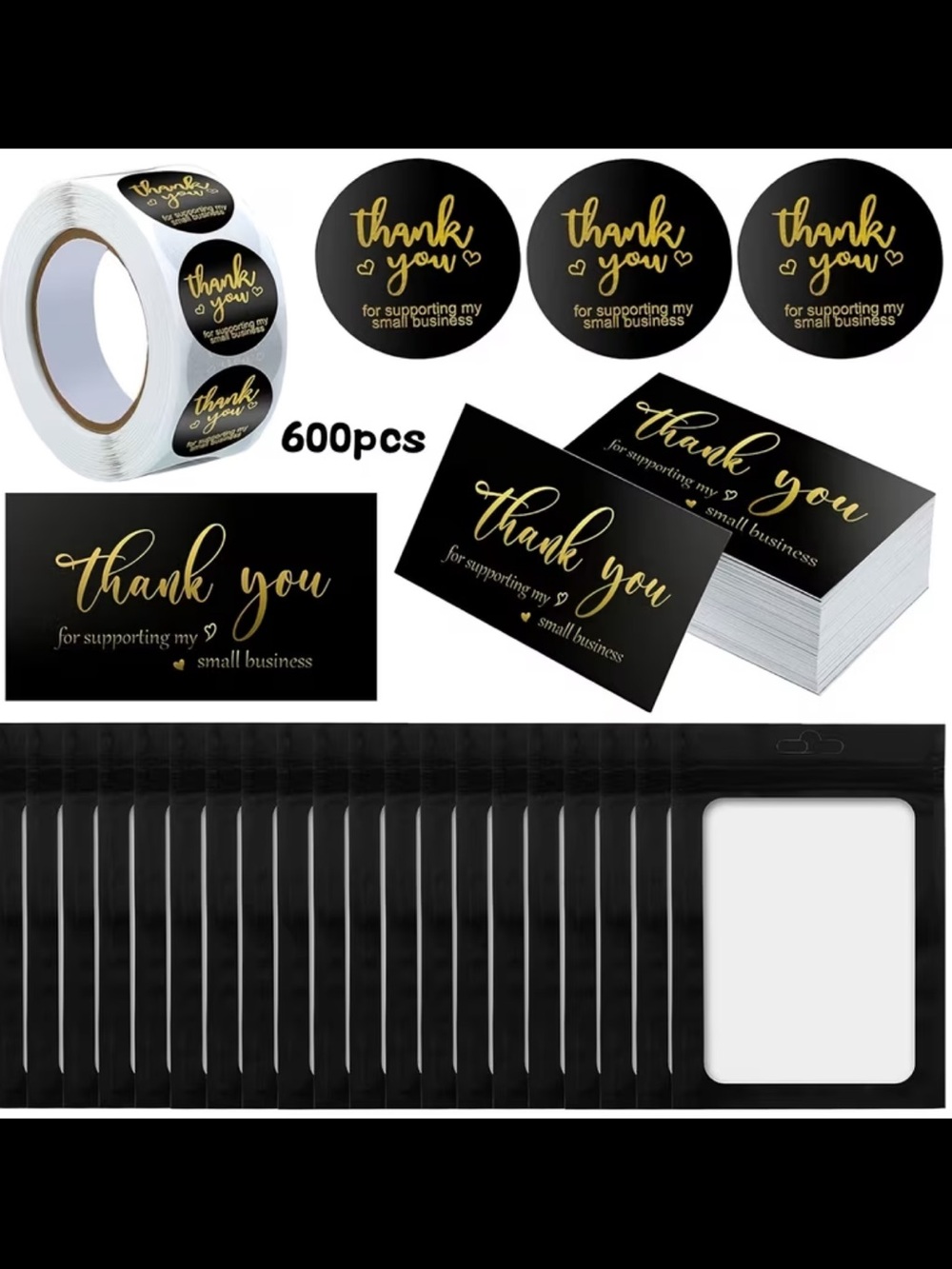 600PC Bundle~ 530 Stickers, 50 Cards & 20 Gift Pouches
